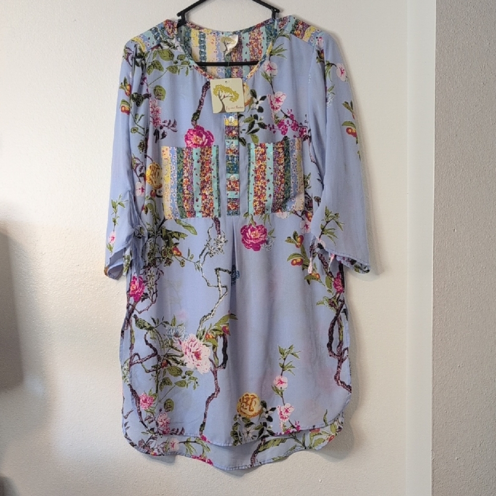 Fig and Flower Floral Tunic